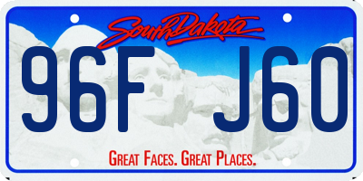 SD license plate 96FJ60