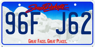 SD license plate 96FJ62