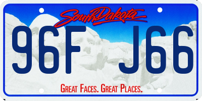 SD license plate 96FJ66