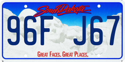 SD license plate 96FJ67