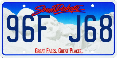 SD license plate 96FJ68