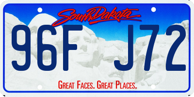 SD license plate 96FJ72