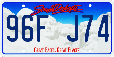 SD license plate 96FJ74