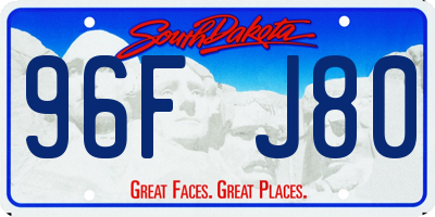 SD license plate 96FJ80