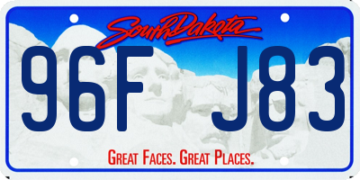 SD license plate 96FJ83