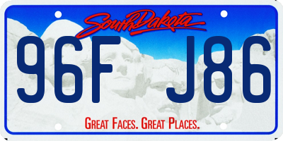 SD license plate 96FJ86