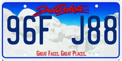 SD license plate 96FJ88