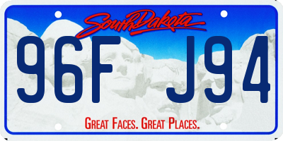 SD license plate 96FJ94