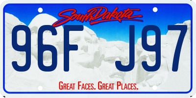 SD license plate 96FJ97