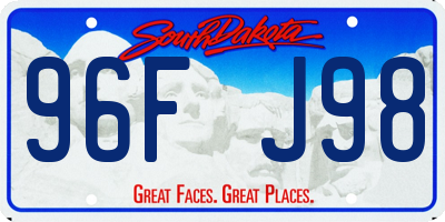 SD license plate 96FJ98