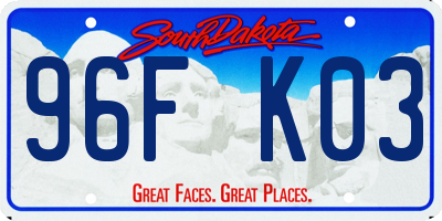 SD license plate 96FK03
