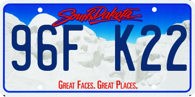 SD license plate 96FK22