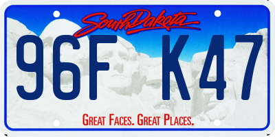 SD license plate 96FK47