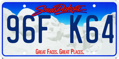 SD license plate 96FK64