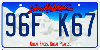 SD license plate 96FK67