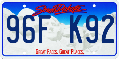 SD license plate 96FK92