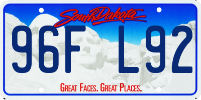 SD license plate 96FL92