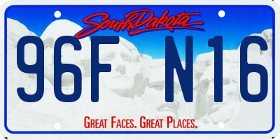 SD license plate 96FN16