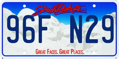 SD license plate 96FN29
