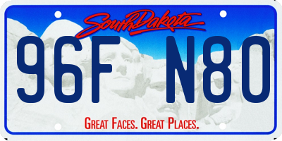 SD license plate 96FN80