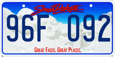 SD license plate 96FO92