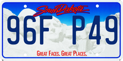 SD license plate 96FP49