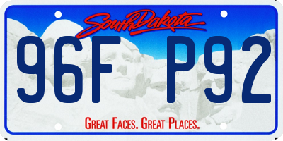 SD license plate 96FP92