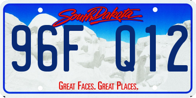 SD license plate 96FQ12