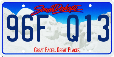 SD license plate 96FQ13