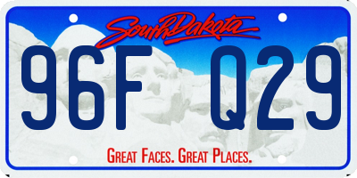 SD license plate 96FQ29