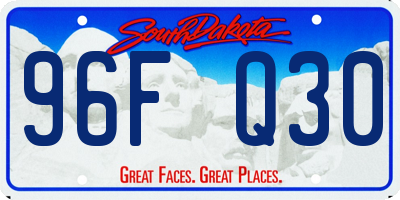 SD license plate 96FQ30