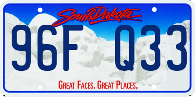 SD license plate 96FQ33