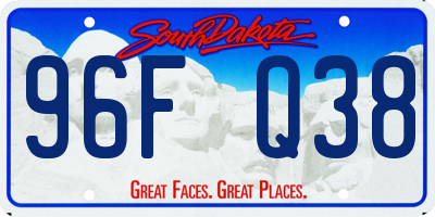 SD license plate 96FQ38