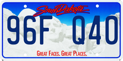 SD license plate 96FQ40