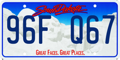 SD license plate 96FQ67