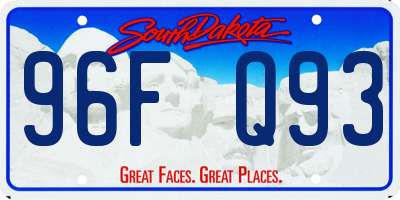 SD license plate 96FQ93