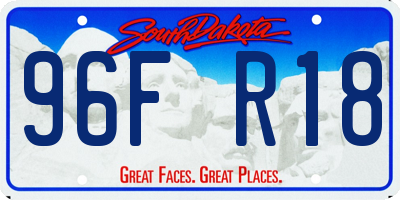 SD license plate 96FR18