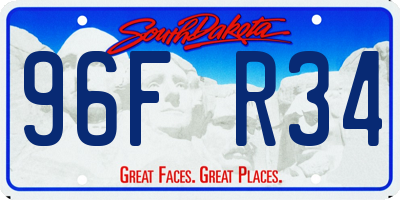 SD license plate 96FR34