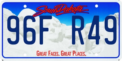 SD license plate 96FR49