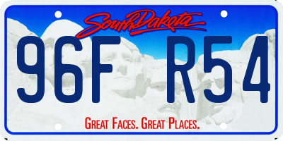 SD license plate 96FR54