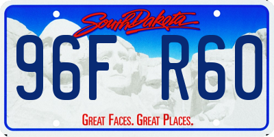 SD license plate 96FR60