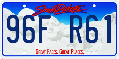 SD license plate 96FR61