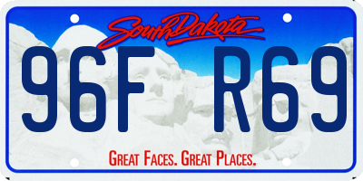 SD license plate 96FR69