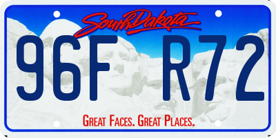 SD license plate 96FR72