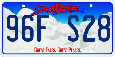 SD license plate 96FS28