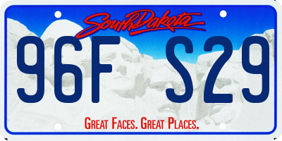 SD license plate 96FS29
