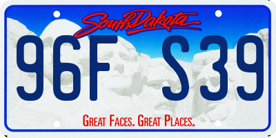 SD license plate 96FS39