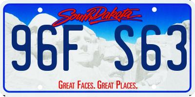 SD license plate 96FS63