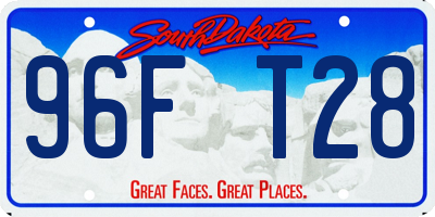 SD license plate 96FT28