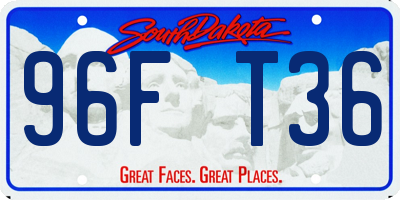 SD license plate 96FT36